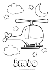 Rysunek za darmo Pojazdy Śmigłowiec Łatwe kolorowanki Pojazdy powietrzne