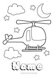 Free colouring Vehicles Helicopter Easy colouring pages Aerial vehicles