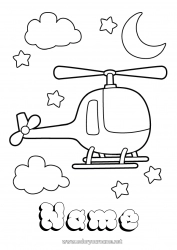 Free coloring Vehicles Helicopter Easy coloring pages Aerial vehicles