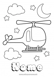 Desenho grátis Veículos Helicóptero Desenhos para colorir fáceis Veículos aéreos