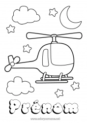 Coloriage à personnaliser Véhicules Hélicoptère Coloriages faciles Véhicules aériens