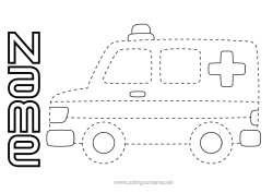 Colouring to customise Vehicles Children's Activities Ambulance Easy Colouring Pages Emergency And Rescue Vehicles
