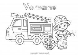 Kostenlose Zeichnung Lastwagen Fahrzeuge Feuerwehrmann Mittelstufenmalvorlagen Feuerwehrwagen Beruf Véhicules de secours et d'urgence Lastwagen und Nutzfahrzeuge Sicherheitsberufe