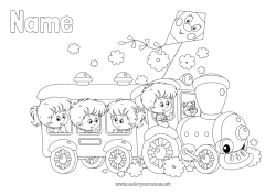 Free coloring Holidays Vehicles Child Train Locomotive Ground public transport