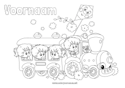 Gratis tekening Vakantie Voertuigen Kind Trein Locomotief Openbaar vervoer over land Vlieger