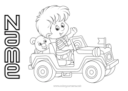 Free colouring Boy Vehicles Car Child Off-road vehicle Cars, vans and motorhomes