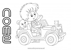 Colorazione gratuita Ragazzo Veicoli Auto Bambino Auto fuoristrada Auto, van e camper