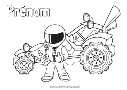 Coloriage à personnaliser Sport Véhicules Voiture Coupe, trophée, médaille Course Voiture de course Champion Voitures, vans et camping-cars Véhicules de course et circuits Compétitions et récompenses