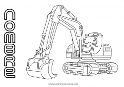 Dibujo libre Vehículos Excavadora Maquinaria de construcción Oficios de la construcción