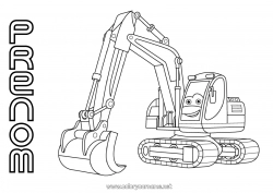 Dessin gratuit Véhicules Pelleteuse Engins de chantier Métiers du chantier