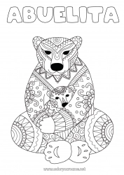 Niño página para colorear Llevar Mandala Feliz día de fiesta Te amo Animales Osito Animales del bosque Abrazo