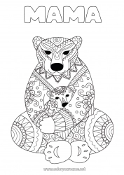 Kinder-Malvorlage Bär Mandala Frohes Fest Ich liebe dich Tier Teddybär Waldtiere Umarmung