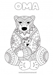 Kinder-Malvorlage Bär Mandala Frohes Fest Ich liebe dich Tier Teddybär Waldtiere Umarmung