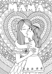 Kolorowanka za darmo Serce Mandala Mama Wszystkiego najlepszego! Kocham cię. Siostra