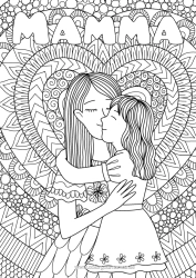 Gratis färgläggning Hjärta Mandala Mamma Grattis på födelsedagen Jag älskar dig. Syster