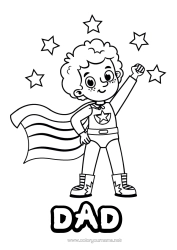 Free colouring Disguise Dad Hero Carnival Mardi Gras