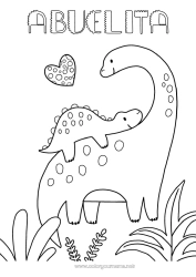 Niño página para colorear Feliz día de fiesta Dinosaurios Te amo Animales Familia de animales Bebé animal