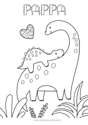 Färgläggningssida för barn Grattis på födelsedagen Dinosaurier Jag älskar dig. Djur Djurfamilj Bebisdjur