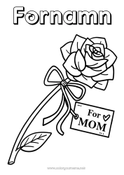 Gratis färgläggning Blommor Mamma Grattis på födelsedagen Jag älskar dig. Ros