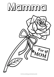 Gratis färgläggning Blommor Mamma Grattis på födelsedagen Jag älskar dig. Ros