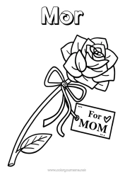 Gratis farvelægning Blomster Mor God fest Jeg elsker dig. Rose