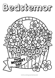 Gratis farvelægning Blomster God fest Jeg elsker dig.