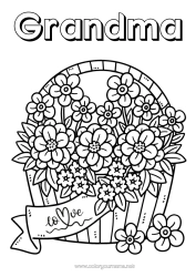 Free coloring Flowers Happy feast day ! I love you