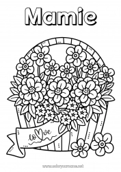 Coloriage enfant Fleurs Bonne fête Je t'aime