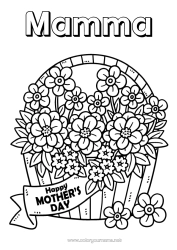 Gratis färgläggning Blommor Grattis på födelsedagen Jag älskar dig.