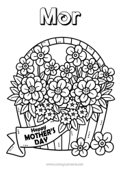 Gratis farvelægning Blomster God fest Jeg elsker dig.