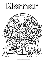 Gratis färgläggning Blommor Grattis på födelsedagen Jag älskar dig.