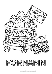 Gratis färgläggning Kaka Mamma Grattis på födelsedagen Mat