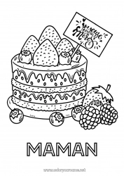 Coloriage enfant Gâteau Maman Bonne fête Nourriture