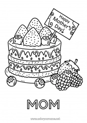 Child coloring page Cake Mum Happy feast day ! Food