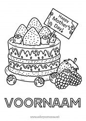 Gratis tekening Taart Mama Fijne verjaardag Voedsel