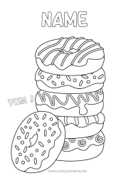 Free colouring Food Doughnuts