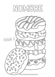 Colorear gratis Alimento Donuts