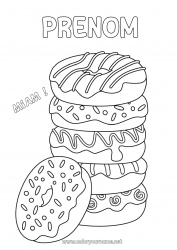 Coloriage gratuit Nourriture Donuts