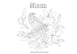 Child coloring page Mandala Bird Spring Animal Flying birds and mammals