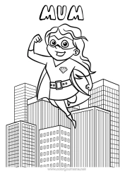 Free colouring Mum Hero