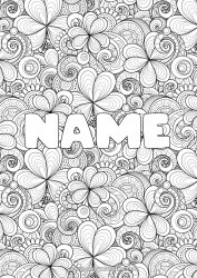 Free drawing Luck Clover Saint Patrick's Day Decorated name Complex coloring pages