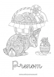 Dessin gratuit Mandala Lapin Oeufs de Pâques Pâques Panier Coloriages complexes Animaux de la forêt