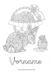 Kostenlose Zeichnung Mandala Hase Ostereier Ostern Korb Komplexe Ausmalbilder Waldtiere