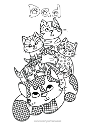 Free colouring Mandala Mum Grandma Animal Sister Brother
