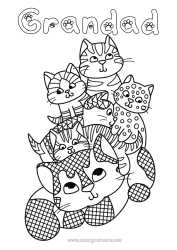 Free colouring Mandala Mum Grandma Animal Sister Brother