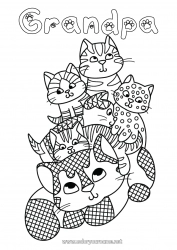 Child coloring page Mandala Mum Grandma Animal Sister Brother