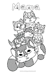 Pagină de colorat pentru copii Mandala Mama Bunica Animal Sora Frate