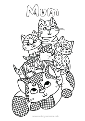 Free colouring Mandala Mum Grandma Animal Sister Brother