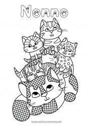 Pagina da colorare per bambini Mandala Mamma Nonna Animale Sorella Fratello
