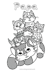 Colorear gratis Mandala Mamá Abuela Animales Hermana Hermano